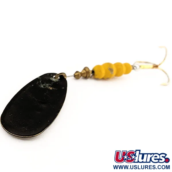 Vintage   Mepps Black Fury 5, 1/2oz Black / Yellow spinning lure #12776