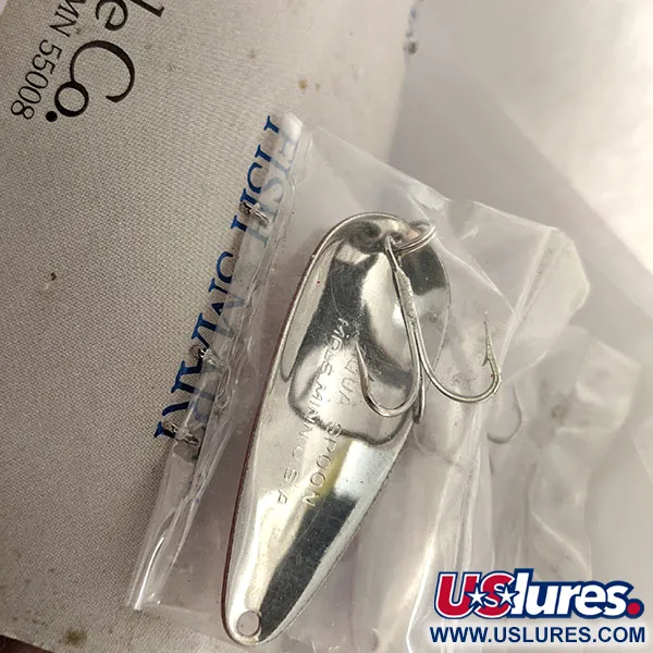   Aqua Spoon Blue Fox Dealer Display Card (1980s), 1/3oz Red / White / Nickel fishing spoon #12793