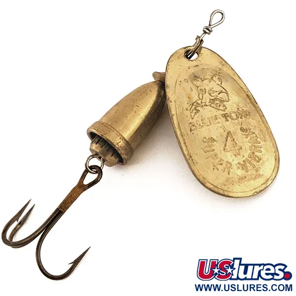 Vintage   Blue Fox Super Vibrax 4, 3/8oz Gold spinning lure #12798