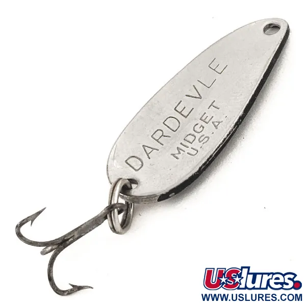 Vintage  Eppinger Dardevle Midget, 3/16oz Black / White / Nickel fishing spoon #12850