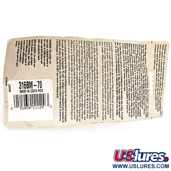   Strike King Buzzbait Buzz King, 1/2oz Nickel / Chartreuse fishing #12891