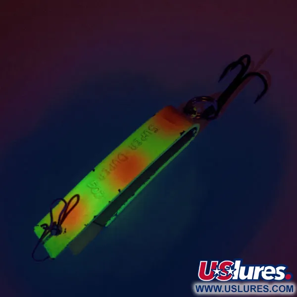 Vintage  South Bend Super-Duper 503 UV, 1/8oz Red / Yellow fishing spoon #12941