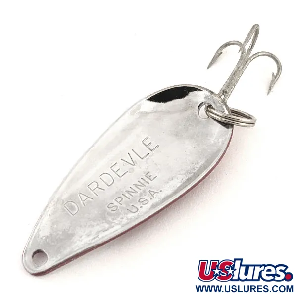Vintage  Eppinger Dardevle Spinnie, 1/3oz Red / White / Nickel fishing spoon #12951