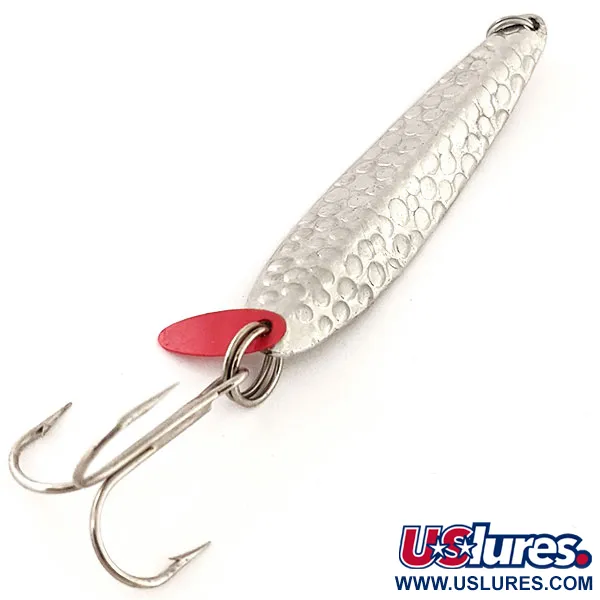 Vintage   Bay de Noc Swedish pimple, 1oz Hammered Nickel fishing spoon #12966