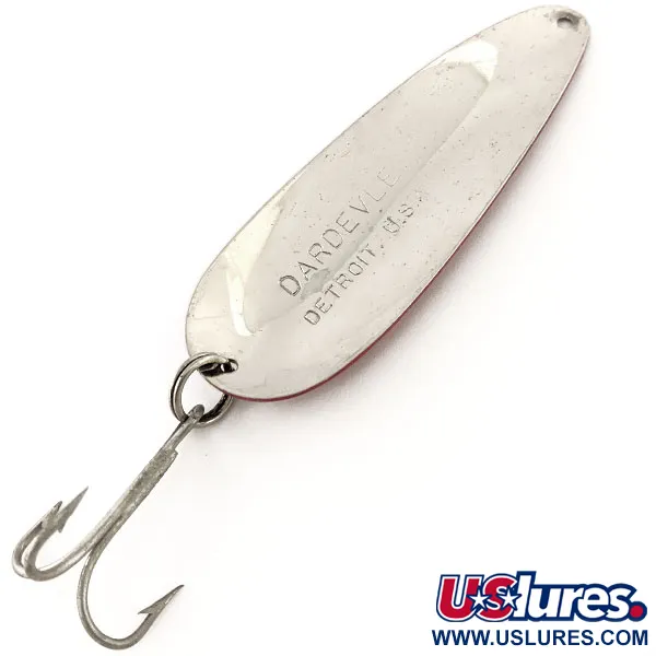 Vintage  Eppinger Dardevle, 1oz Red / White / Nickel fishing spoon #12981