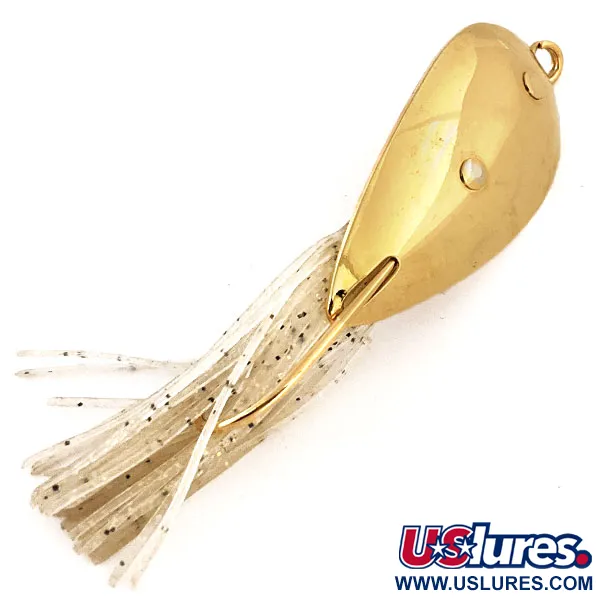 Vintage   Nemire Lures Red Ripper with rattle, 2/5oz Gold fishing spoon #13017