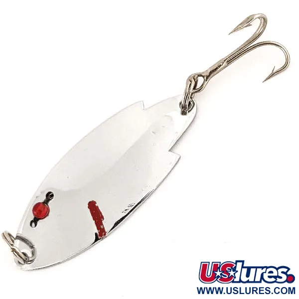 Vintage   Herter's Swiss Spoon, 1/4oz Nickel / Red fishing spoon #13028