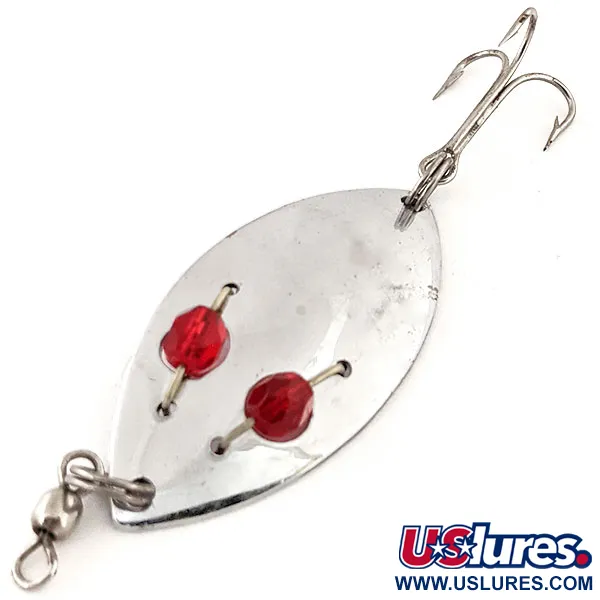 Vintage  Hofschneider Red Eye Junior, 2/5oz Nickel / Red fishing spoon #13036