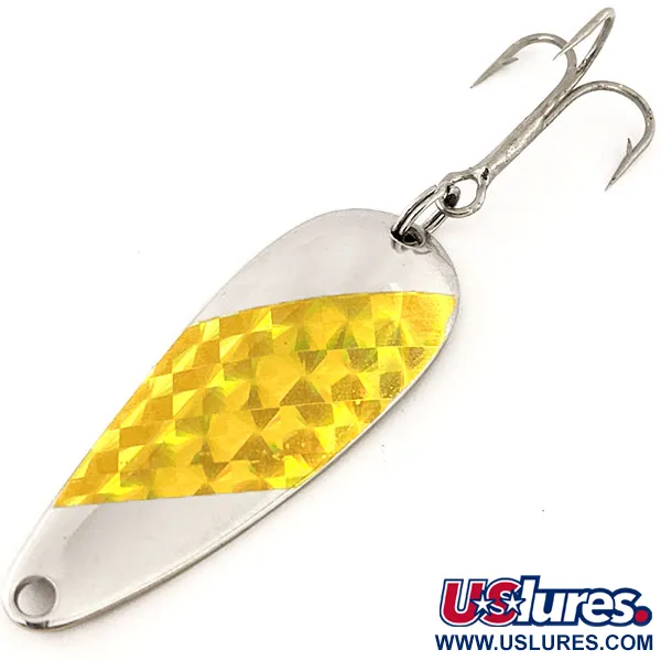 Vintage  Worth Chippewa Steel Spoon, 1/3oz Nickel / Gold fishing spoon #13005