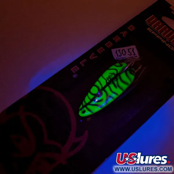  Eppinger Dardevle Midget Weedless UV, 3/16oz Mackerel/nickel UV fishing spoon #23016