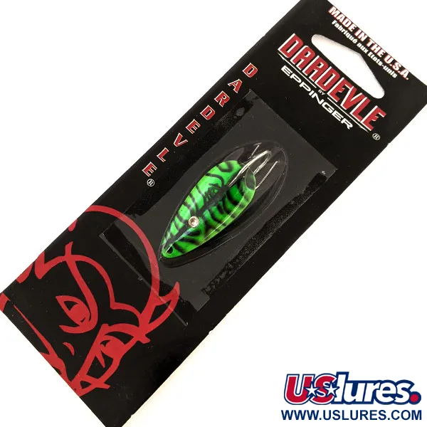  Eppinger Dardevle Midget Weedless UV, 3/16oz Mackerel/nickel UV fishing spoon #23016