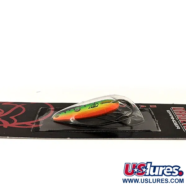  Eppinger Weedless Dardevle Midget UV, 3/16oz Fire Tiger / Brass fishing spoon #13052
