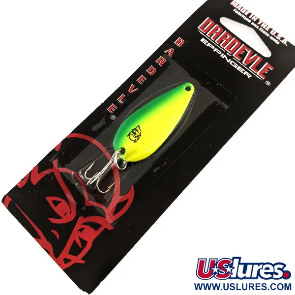  Eppinger Dardevle Spinnie UV, 1/3oz Fluorescent Lime / Nickel fishing spoon #13054