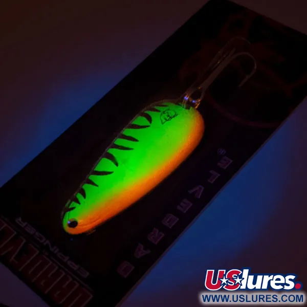  Eppinger Dardevle Imp UV, 2/5oz Fire Tiger / Brass fishing spoon #13061