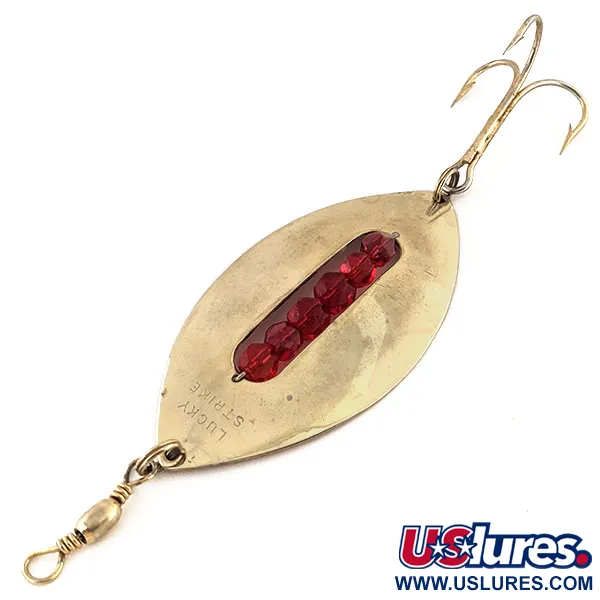 Vintage   Lucky Strike, 1oz Gold / Red fishing spoon #13069