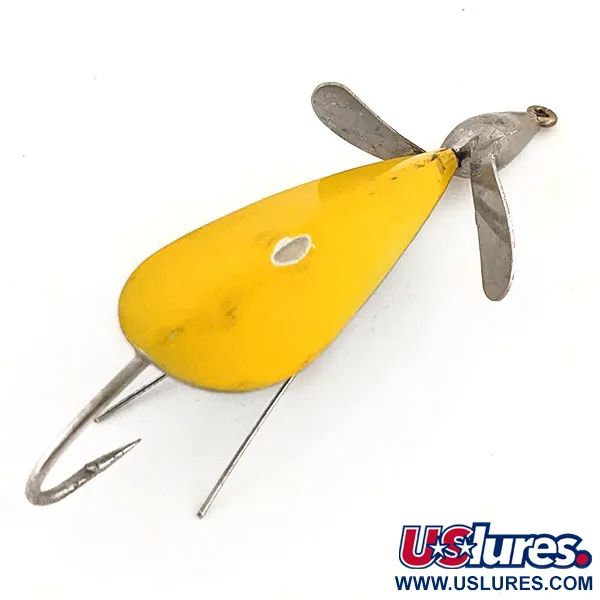 Vintage   Weedless Panther Martin Weed Wing, 1/2oz Nickel / Yellow / Green fishing spoon #13083