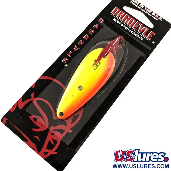  Eppinger Weedless Dardevle Imp UV, 2/5oz Yellow / Orange / Nickel fishing spoon #13088