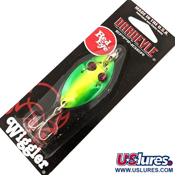  Eppinger Red Eye Wiggler UV, 1/4oz 70 Electric Lime (N) / Nickel fishing spoon #13097