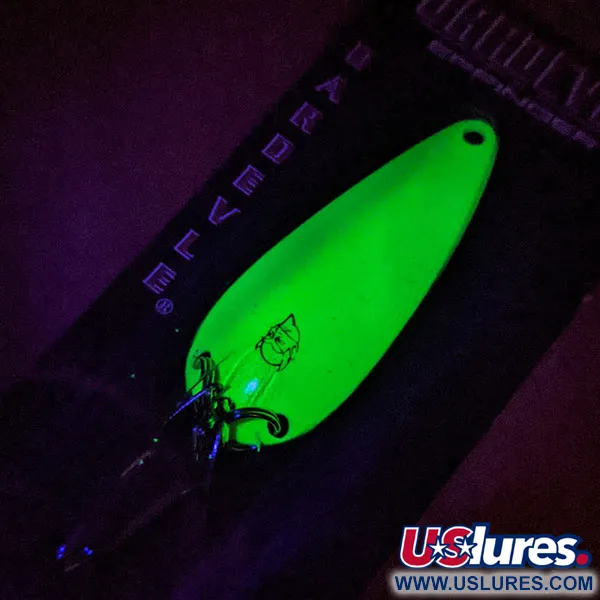  Eppinger Dardevle Imp Klicker UV, 2/5oz 70 Electric Lime (N) / Nickel fishing spoon #13101