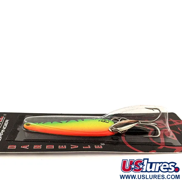  Eppinger Dardevle Imp Klicker UV​, 2/5oz Fire Tiger / Brass fishing spoon #13102