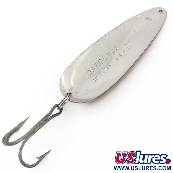 Vintage  Eppinger Dardevle, 1oz Red / White / Nickel fishing spoon #13107