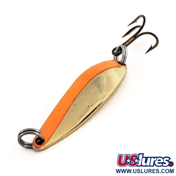 Vintage  Acme Fiord Spoon Jr, 1/8oz Gold / Orange fishing spoon #13112