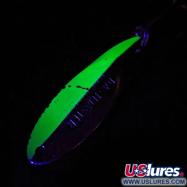 Vintage  Acme Kastmaster UV, 1/2oz Nickel / Green fishing spoon #13113