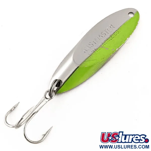 Vintage  Acme Kastmaster UV, 1/2oz Nickel / Green fishing spoon #13113