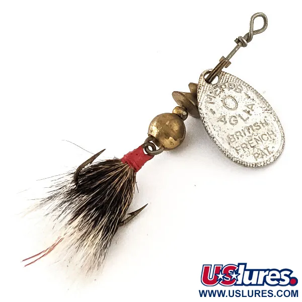 Vintage   Vintage Mepps Aglia 0 Dressed (squirrel tail) 1970s, 3/32oz Silver spinning lure #13124