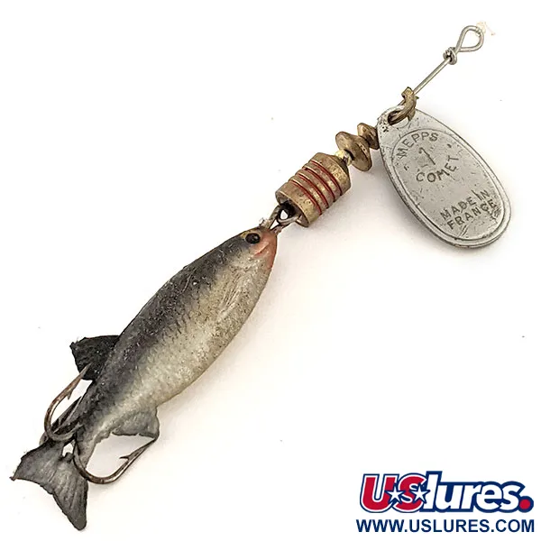 Vintage   Mepps Comet Mino 1, 3/16oz Silver spinning lure #13127