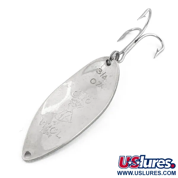 Vintage  Seneca Little Cleo (Hula Girl), 3/4oz White Pearl / Orange / Nickel fishing spoon #13135