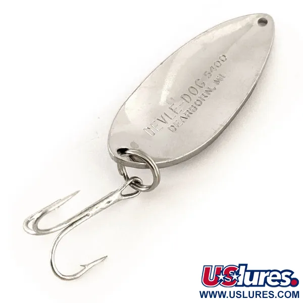 Vintage  Eppinger Dardevle Devle Dog 5400, 3/5oz Hammered Nickel fishing spoon #13137