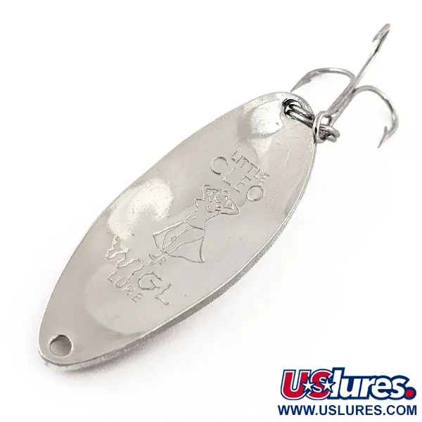 Vintage  Seneca Little Cleo (Hula Girl), 2/3oz Red / White Pearl / Nickel fishing spoon #13141