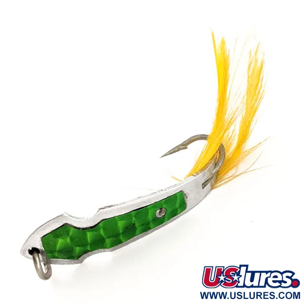 Vintage   Tony Accetta Pet Spoon 13 UV (świeci w ultrafiolecie), 3/16oz Nickel / Green fishing spoon #13147