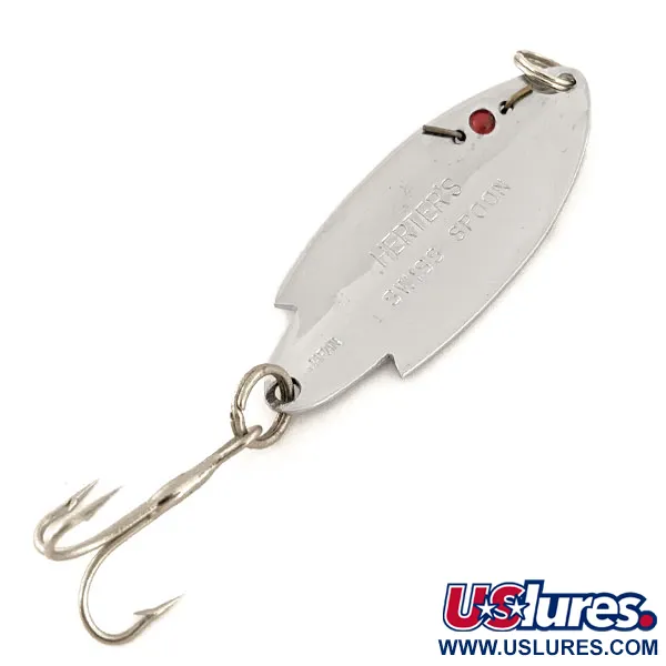 Vintage   Herter's Swiss Spoon, 1/4oz Nickel / Red fishing spoon #13149