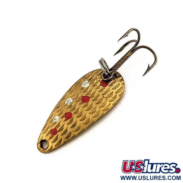 Vintage   Thomas Cyclone, 1/8oz Hammered Brass fishing spoon #13155