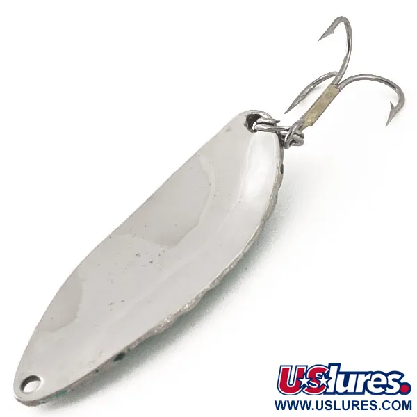 Vintage   Acme Little Cleo, 2/5oz Hammered Nickel / Blue fishing spoon #13156