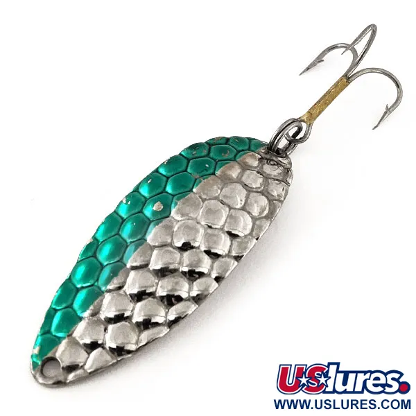 Vintage   Acme Little Cleo, 2/5oz Hammered Nickel / Blue fishing spoon #13156