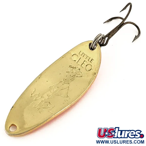 Vintage  Seneca Little Cleo (Hula Girl), 1/3oz Gold / Orange fishing spoon #13158