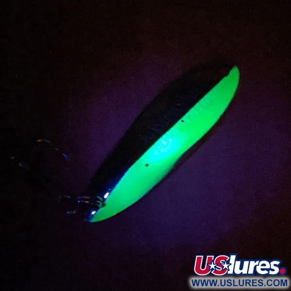 Vintage  Acme Kastmaster UV, 1/2oz Nickel / Green fishing spoon #13163