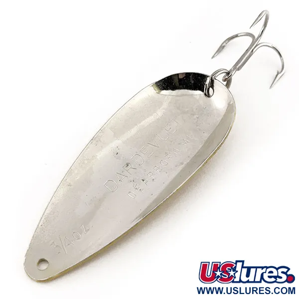 Vintage  Eppinger Dardevle Dardevlet, 3/4oz Yellow / Red / Nickel fishing spoon #13166