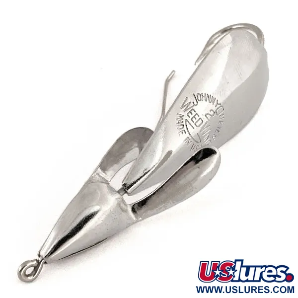 Vintage  Johnnie O'Neil Weedless Weed Wing Jonny ONeils, 1/3oz Nickel fishing spoon #13167