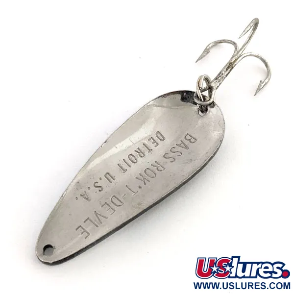 Vintage  Eppinger Dardevle Bass Rok't Imp, 3/4oz Black / White / Nickel fishing spoon #13197