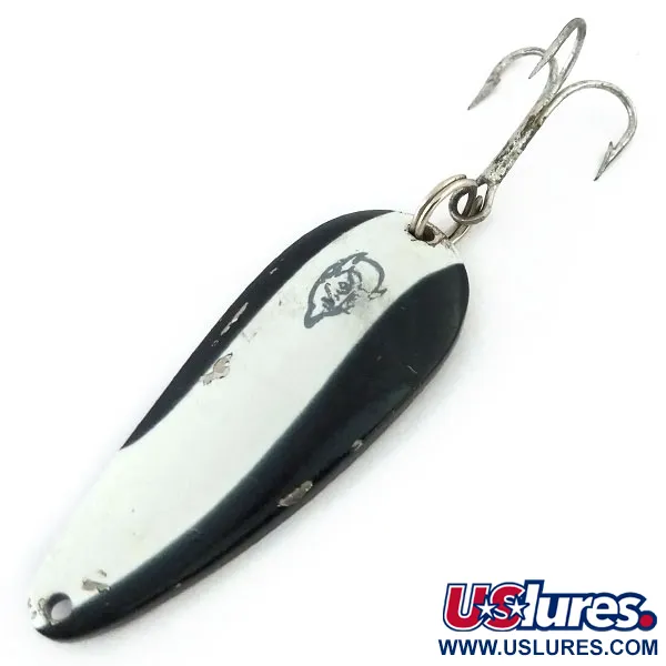 Vintage  Eppinger Dardevle Bass Rok't Imp, 3/4oz Black / White / Nickel fishing spoon #13197