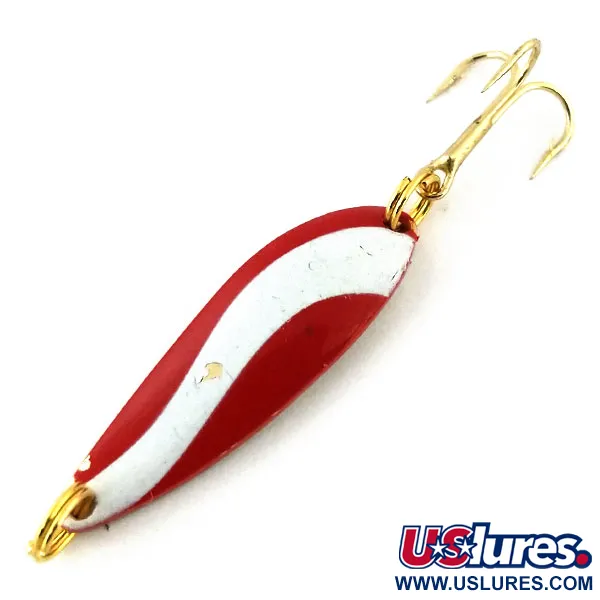 Vintage  Acme Fiord Spoon Jr , 1/8oz Red / White / Gold fishing spoon #13204