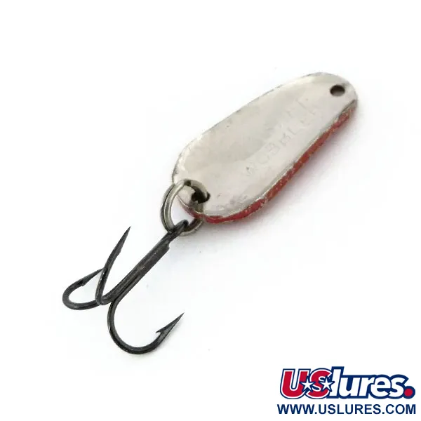 Vintage  Lucky Strike Banshee wobbler, 1/4oz Red / White / Nickel fishing spoon #13209