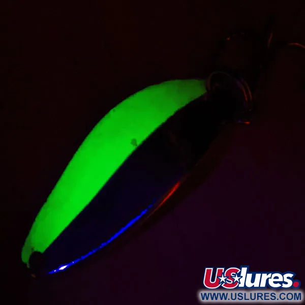 Vintage   Little Cleo Seneca UV, 1/4oz Nickel / Green fishing spoon #13220