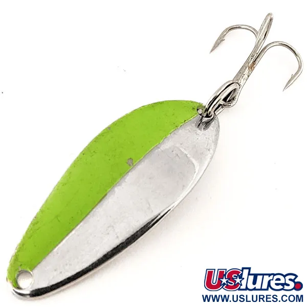 Vintage   Little Cleo Seneca UV, 1/4oz Nickel / Green fishing spoon #13220