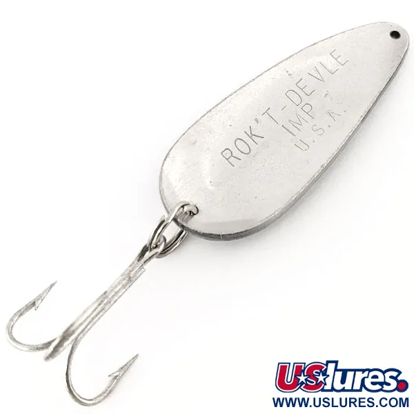 Vintage  Eppinger Dardevle Rok't Imp, 3/4oz White / Black / Nickel fishing spoon #13237