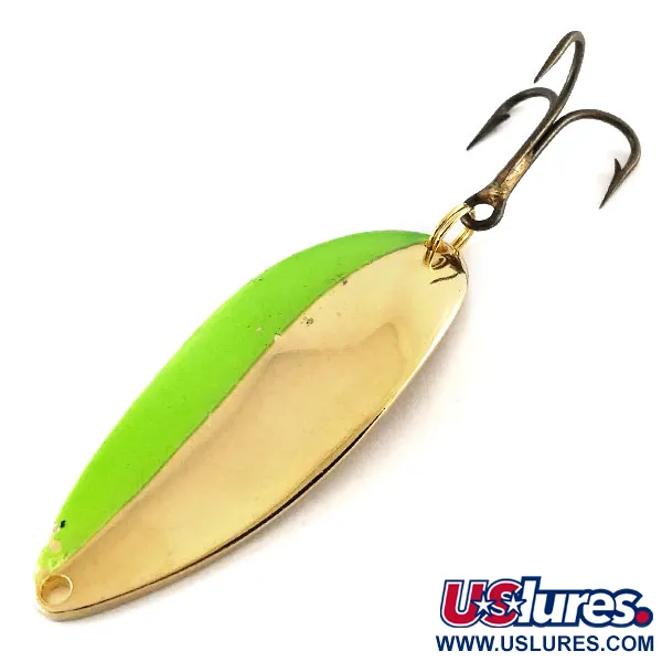 Vintage  Seneca Little Cleo (Hula Girl), 3/4oz Gold / Green fishing spoon #13241
